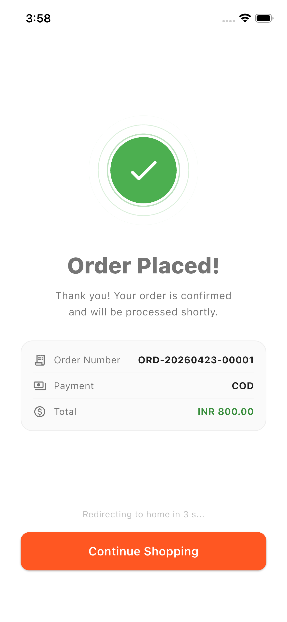 Order Placed